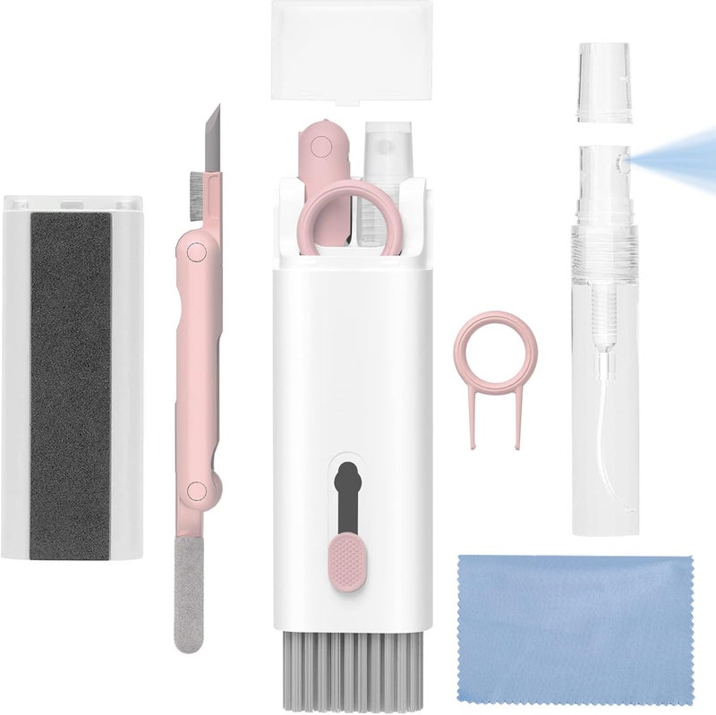 VUBOJO MacBook iPad iPhone Pro Screen Cleaner and Keyboard Tool - AirPod Cleaner - Computer Cleaning Kit (Pink) - Image 1